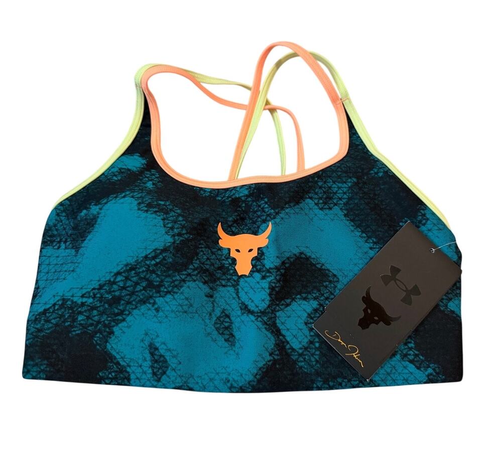 Under Armour Project Rock Crossback Sports Bra NWT Size Small 1377953-722